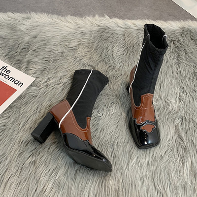 Naiste sokitüüpi saapad paksusega 7,5 cm kontsaga