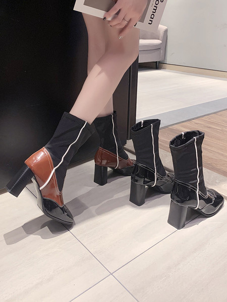 Naiste sokitüüpi saapad paksusega 7,5 cm kontsaga