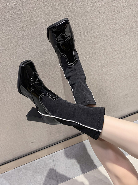 Naiste sokitüüpi saapad paksusega 7,5 cm kontsaga