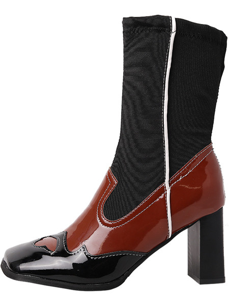 Naiste sokitüüpi saapad paksusega 7,5 cm kontsaga