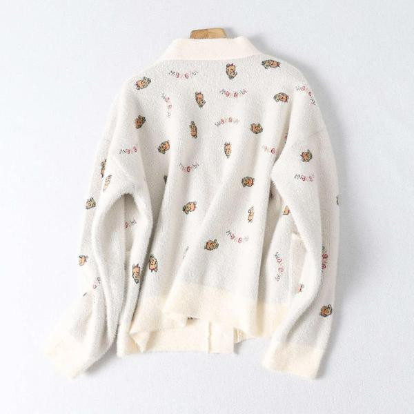 Casual ζακέτα με κουμπιά με χρωματιστό απλικέ