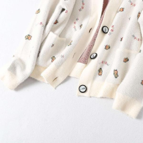 Casual ζακέτα με κουμπιά με χρωματιστό απλικέ