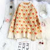 Vabaaja südametega naiste kampsun - ümara kaelusega