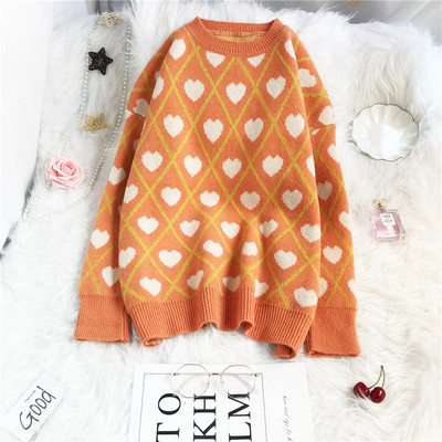 Vabaaja südametega naiste kampsun - ümara kaelusega