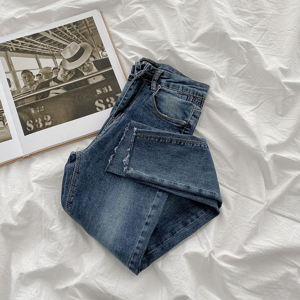 Naiste vabaaja teksad Õhuke kõrge vöökoha ja taskutega mudel