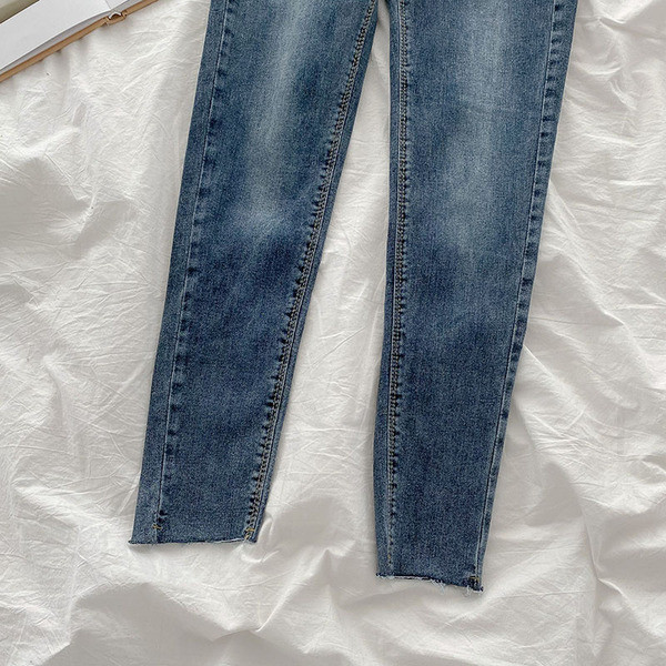 Naiste vabaaja teksad Õhuke kõrge vöökoha ja taskutega mudel