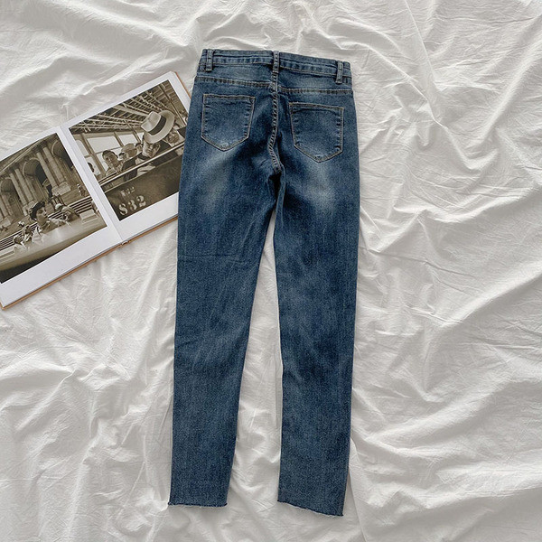 Naiste vabaaja teksad Õhuke kõrge vöökoha ja taskutega mudel