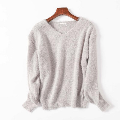 V-kaelusega vabaaja sulekampsun