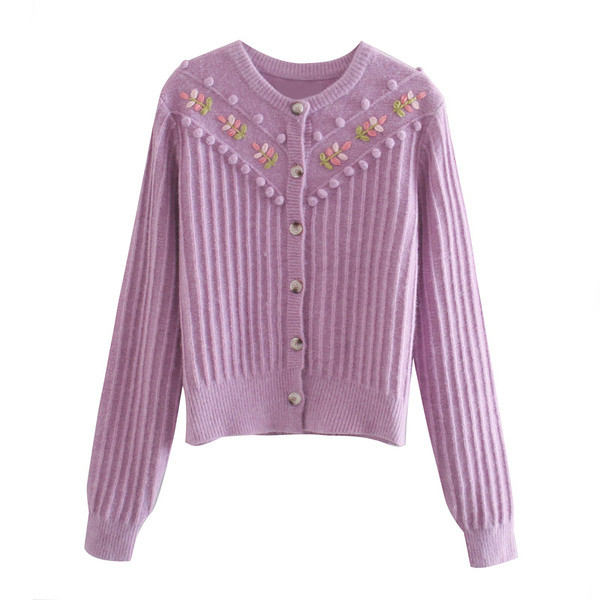 Naiste nööpide ja ümara kaelusega kardigan