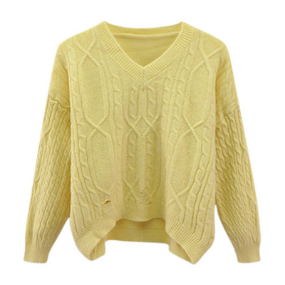 Naiste ajakohane spits-kaelusega kampsun