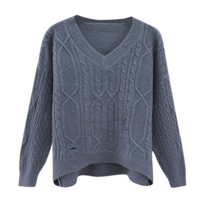 Naiste ajakohane spits-kaelusega kampsun