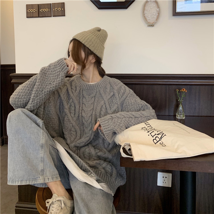 Γυναικείο καθημερινό πουλόβερ με φαρδύ μοντέλο