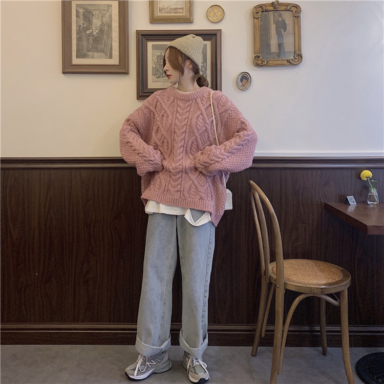 Γυναικείο καθημερινό πουλόβερ με φαρδύ μοντέλο