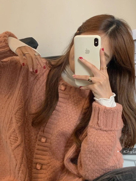 Γυναικεία casual  ζακέτα με κουμπιά φαρδύ μοντέλο