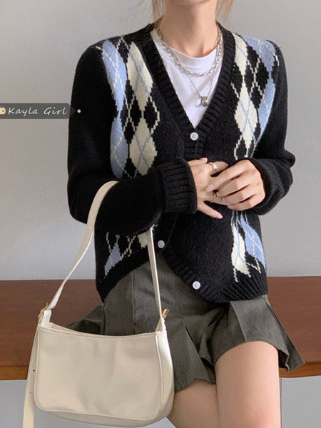 Spitsikaelusega vabaaja naiste kardigan