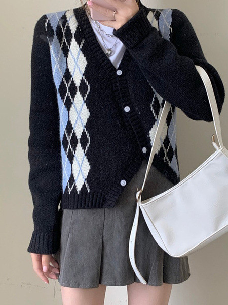 Spitsikaelusega vabaaja naiste kardigan