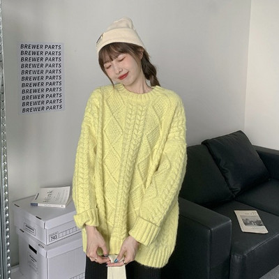 Moodne naiste kampsun lai ovaalse kaelusega mudel