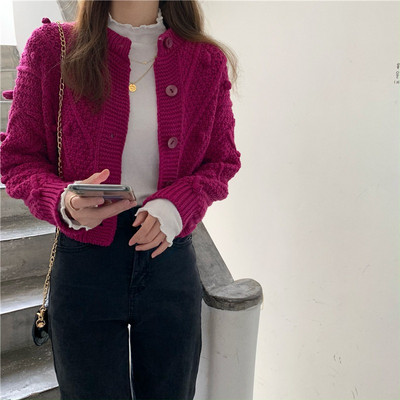 Praegune naiste lühike nööpidega kardigan