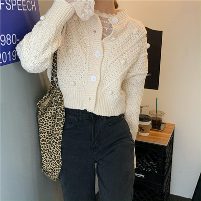 Praegune naiste lühike nööpidega kardigan