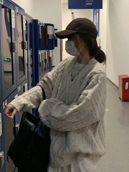 Γυναικείο casual μακρύ πουλόβερ φαρδύ μοντέλο