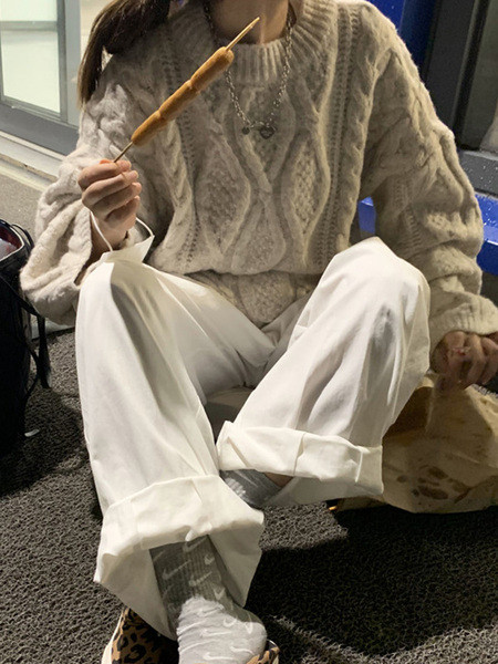 Γυναικείο casual μακρύ πουλόβερ φαρδύ μοντέλο