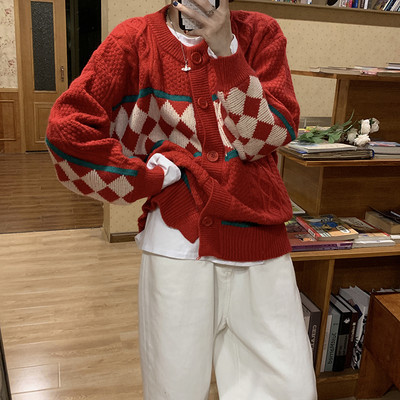 Γυναικεία ζακέτα  casual με οβάλ λαιμόκοψη  φαρδύ μοντέλο