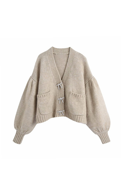 Ženski zimski prsluk sa špic izrezom