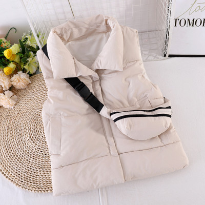 Naiste talvevest kõrge krae ja kotiga