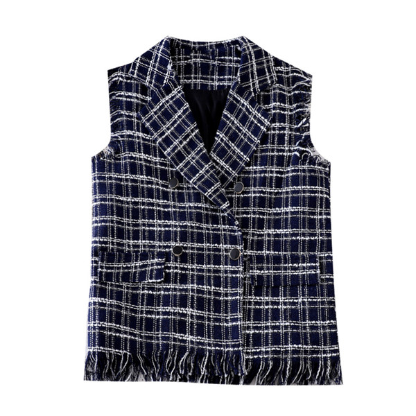 Κομψό γυναικείο γιλέκο με γιακά και κουμπιά σε σχήμα V