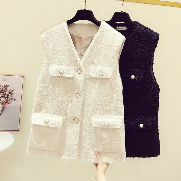 Γυναικείο καθημερινό γιλέκο με τσέπες και λαιμόκοψη