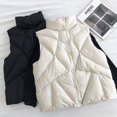 Ženski casual prsluk s gumbima i visokim ovratnikom