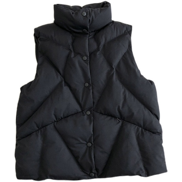 Ženski casual prsluk s gumbima i visokim ovratnikom