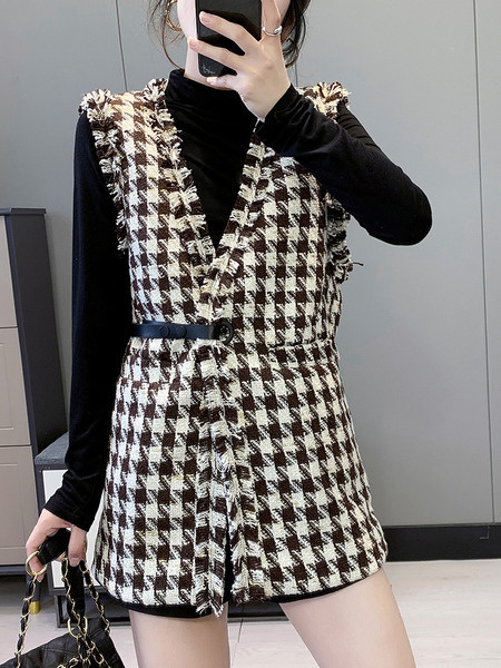 Naiste vabaaja vest vöö ja taskutega