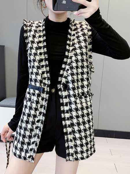 Naiste vabaaja vest vöö ja taskutega