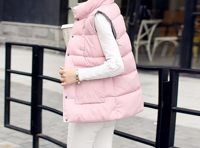 Moodne naiste vest nööpide ja kõrge kaelusega taskutega - suurus kuni 5XL