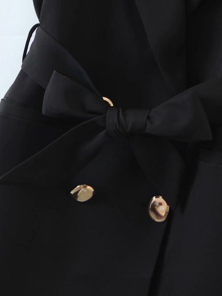 HIT Μοντέρνο γυναικείο γιλέκο με λαιμόκοψη και χρυσά κουμπιά