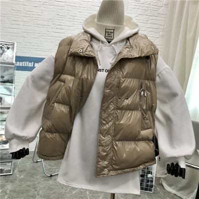 Naiste moodne kõrge krae ja taskutega vest