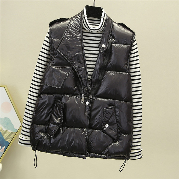 Mitmes värvitoonis lukuga ja taskutega naistevest