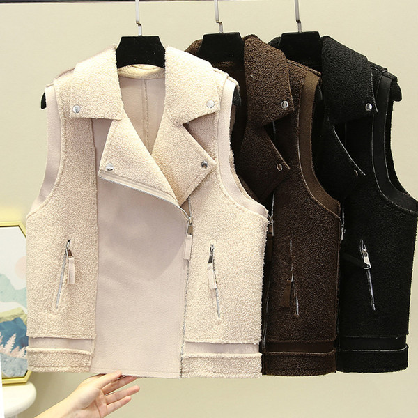 Γυναικείο casual γιλέκο με φερμουάρ και τσέπες