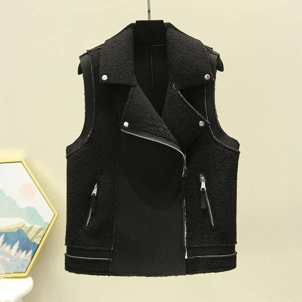 Γυναικείο casual γιλέκο με φερμουάρ και τσέπες