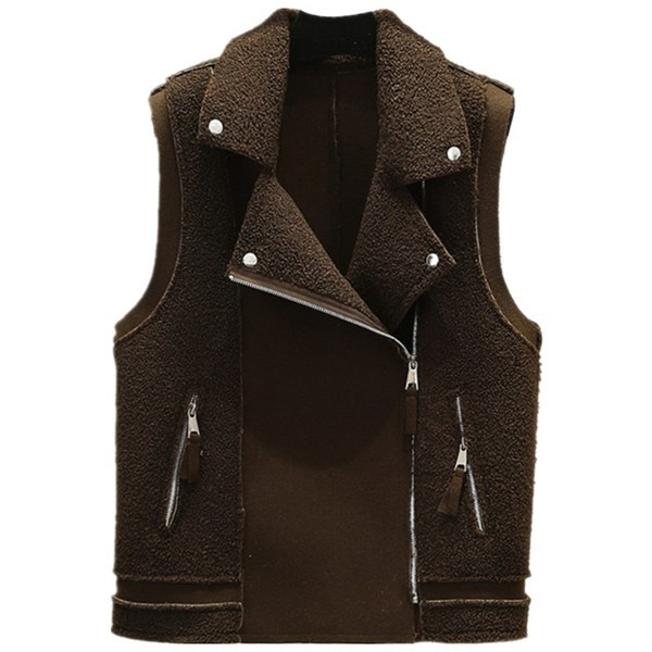 Γυναικείο casual γιλέκο με φερμουάρ και τσέπες