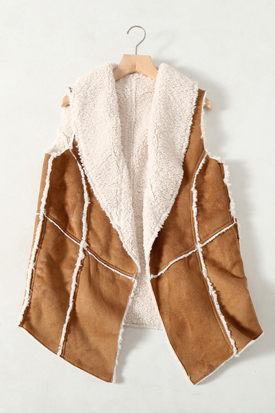 Γυναικείο γιλέκο μοντέρνο από οικολογικό σουέτ με μαλακή επένδυση