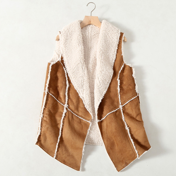 Γυναικείο γιλέκο μοντέρνο από οικολογικό σουέτ με μαλακή επένδυση