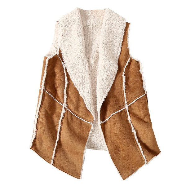 Γυναικείο γιλέκο μοντέρνο από οικολογικό σουέτ με μαλακή επένδυση