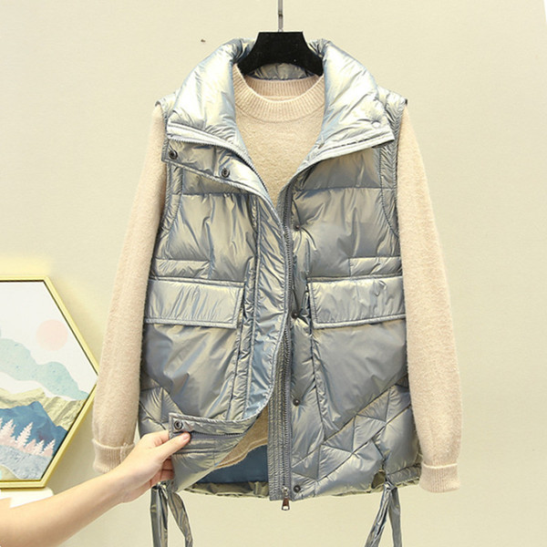 Γυναικείο γιλέκο casual με τσέπες και κουμπιά σε τρία χρώματα