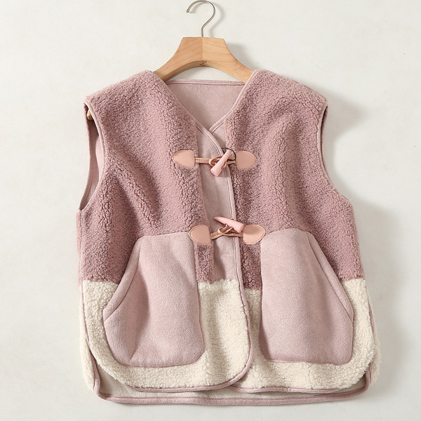 Moteriška kasdieninė pūkinė liemenė su sagomis