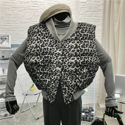 Plati moteriška liemenė su leopardo raštu ir sagomis