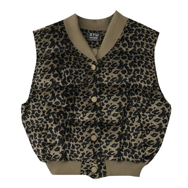 Plati moteriška liemenė su leopardo raštu ir sagomis