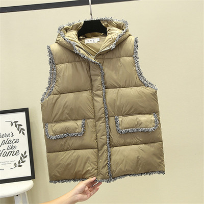 Naiste vest luku, taskute ja kapuutsiga