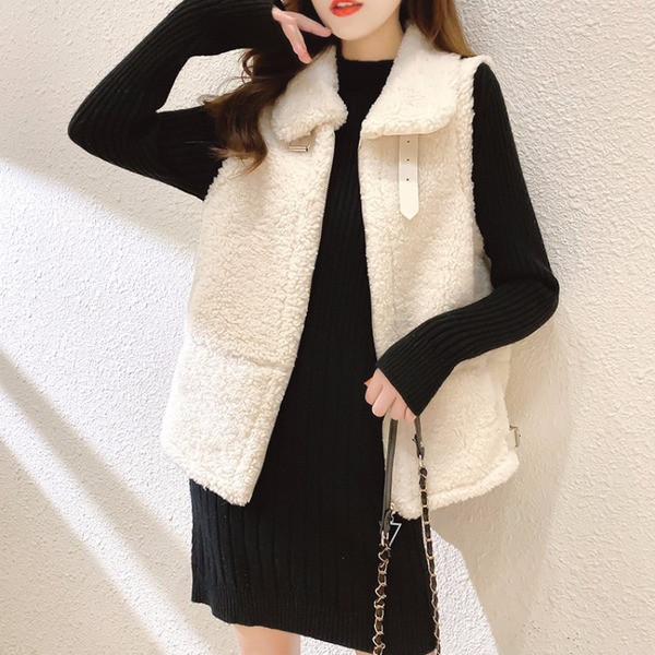 Μοντέρνο γυναικείο γιλέκο με γιακά και  φερμουάρ